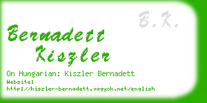 bernadett kiszler business card